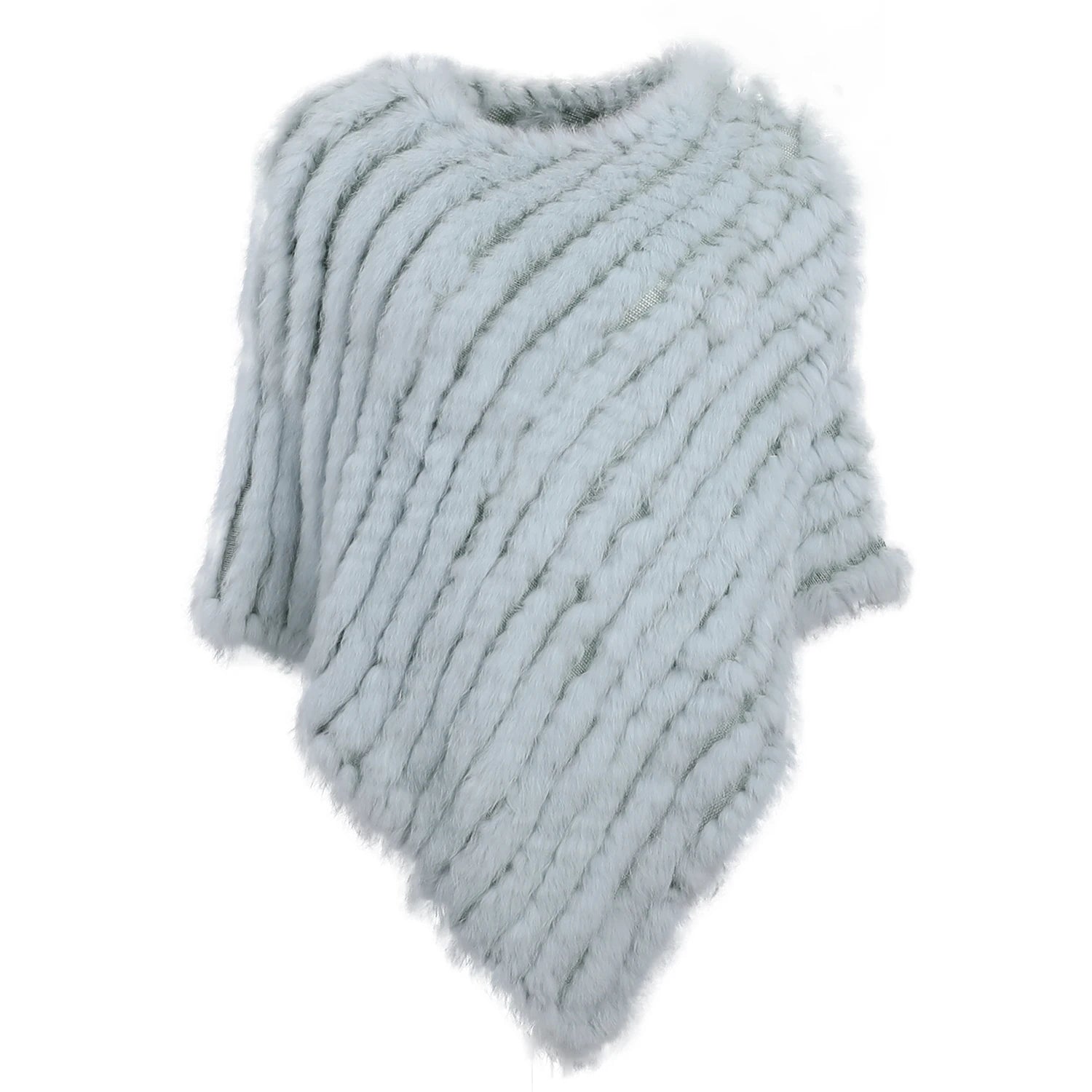 Rabbit Fur Knitted Poncho