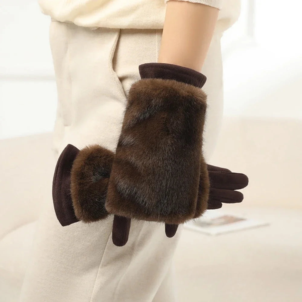 Rabbit Fur Winter Gloves
