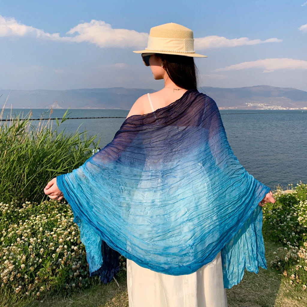 Gradient Linen Travel Scarf