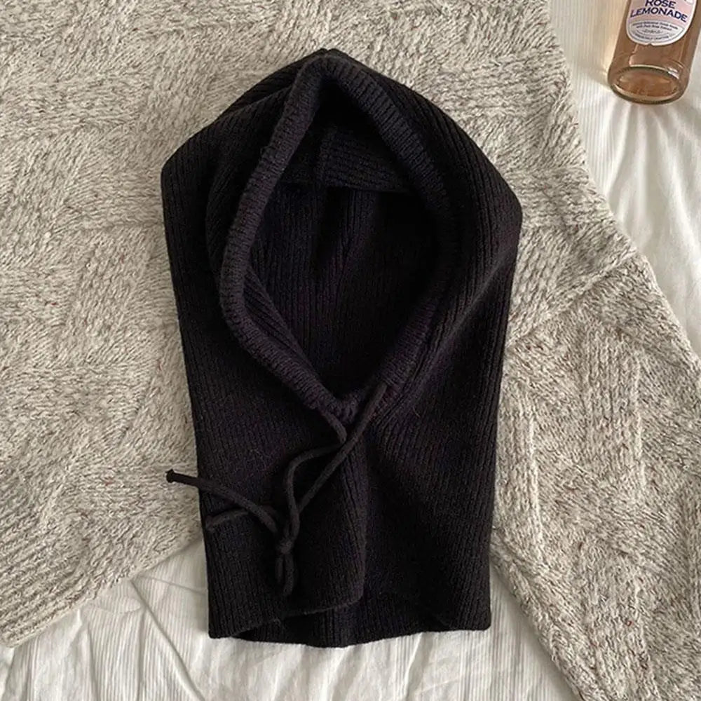 Knitted Balaclava Collar Hat