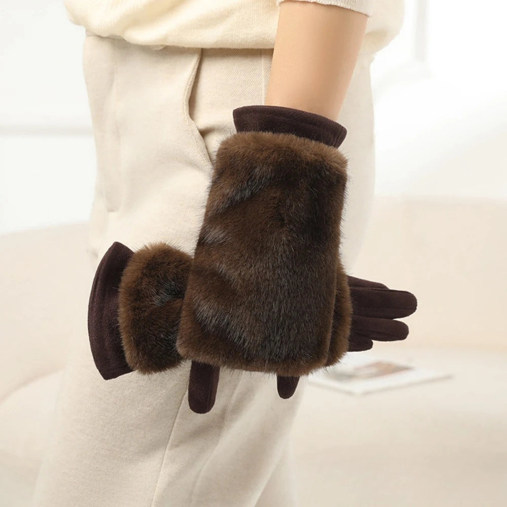 Rabbit Fur Winter Gloves