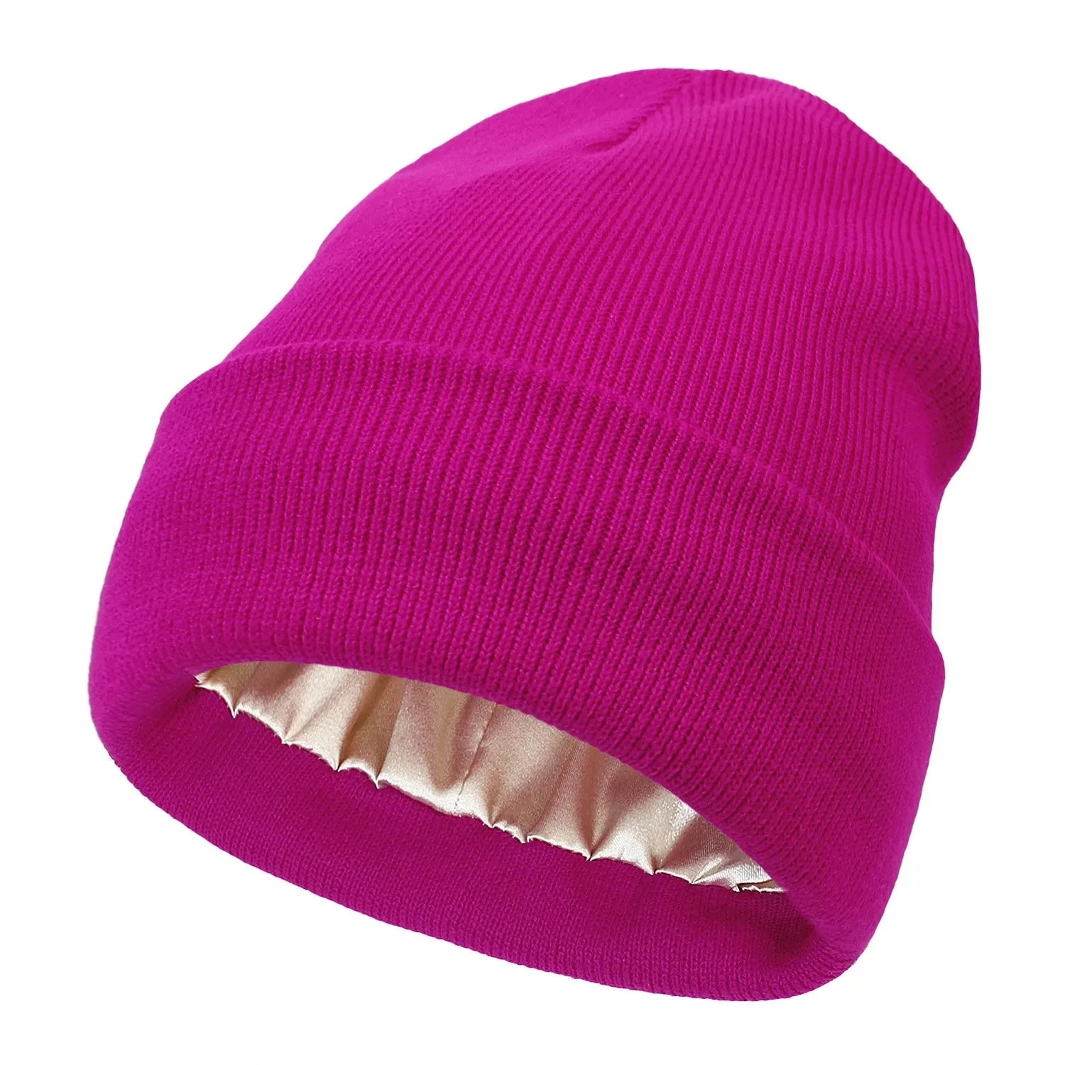 Satin-Lined Slouchy Beanie