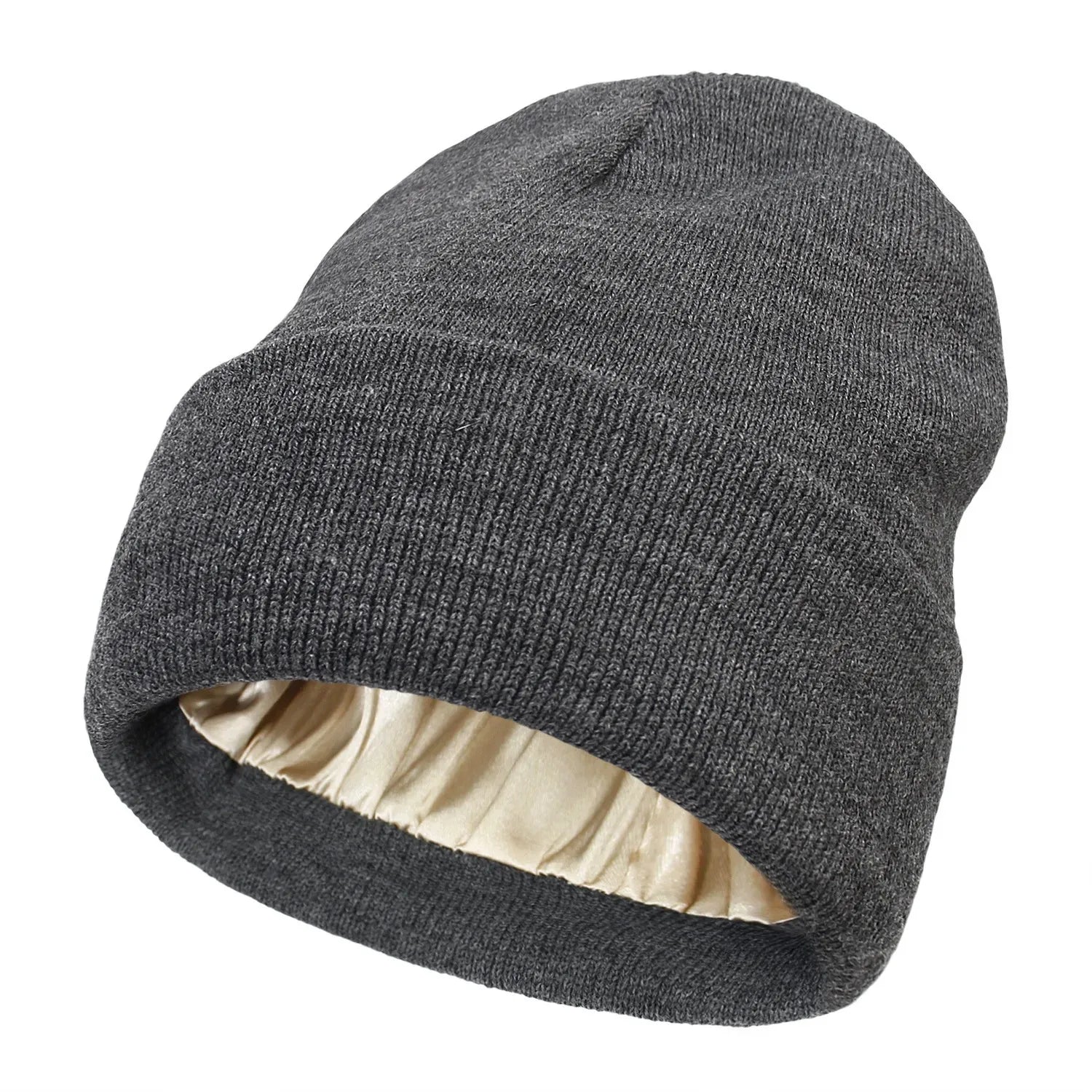 Satin-Lined Slouchy Beanie