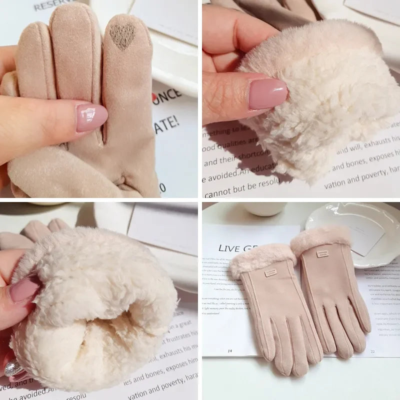 Suede Touchscreen Winter Gloves