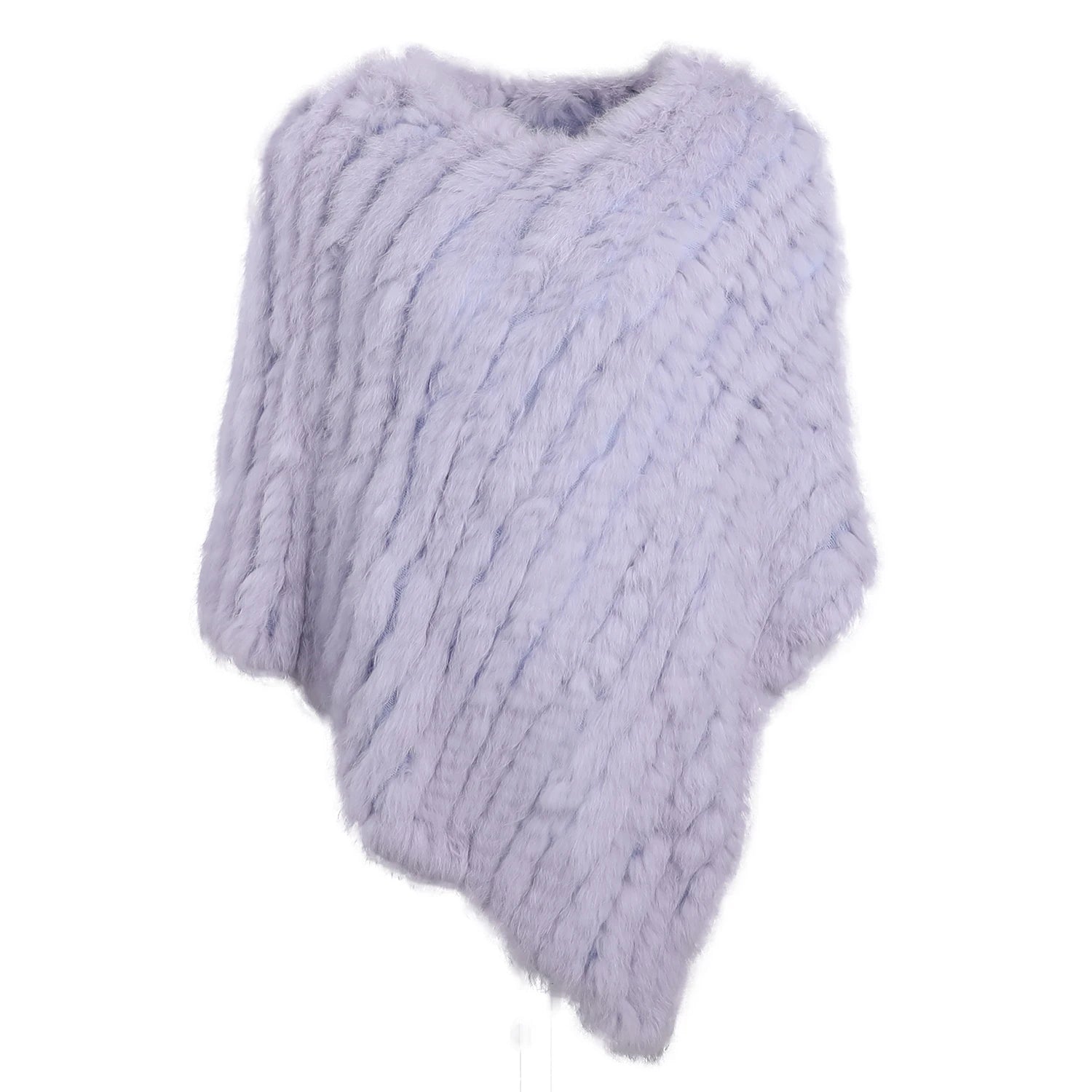 Rabbit Fur Knitted Poncho