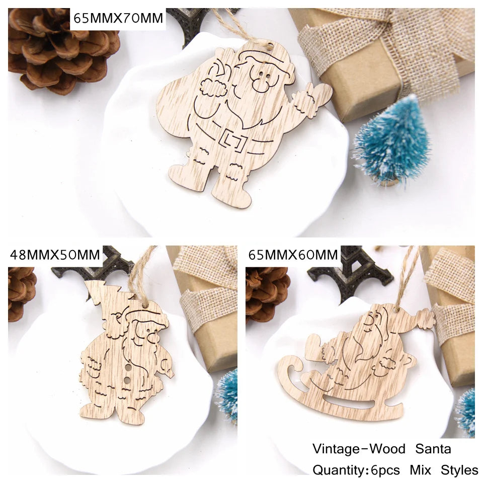 Wooden Christmas Ornament Set