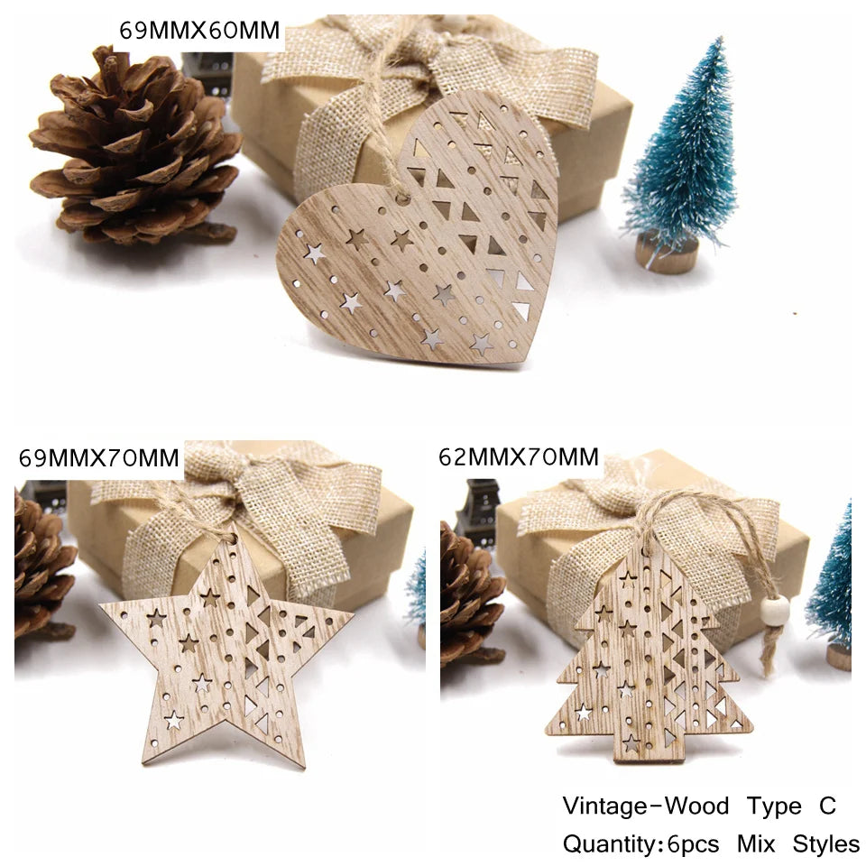 Wooden Christmas Ornament Set