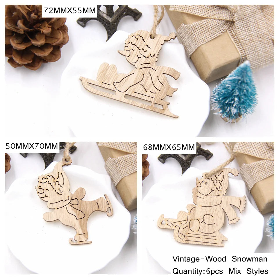 Wooden Christmas Ornament Set