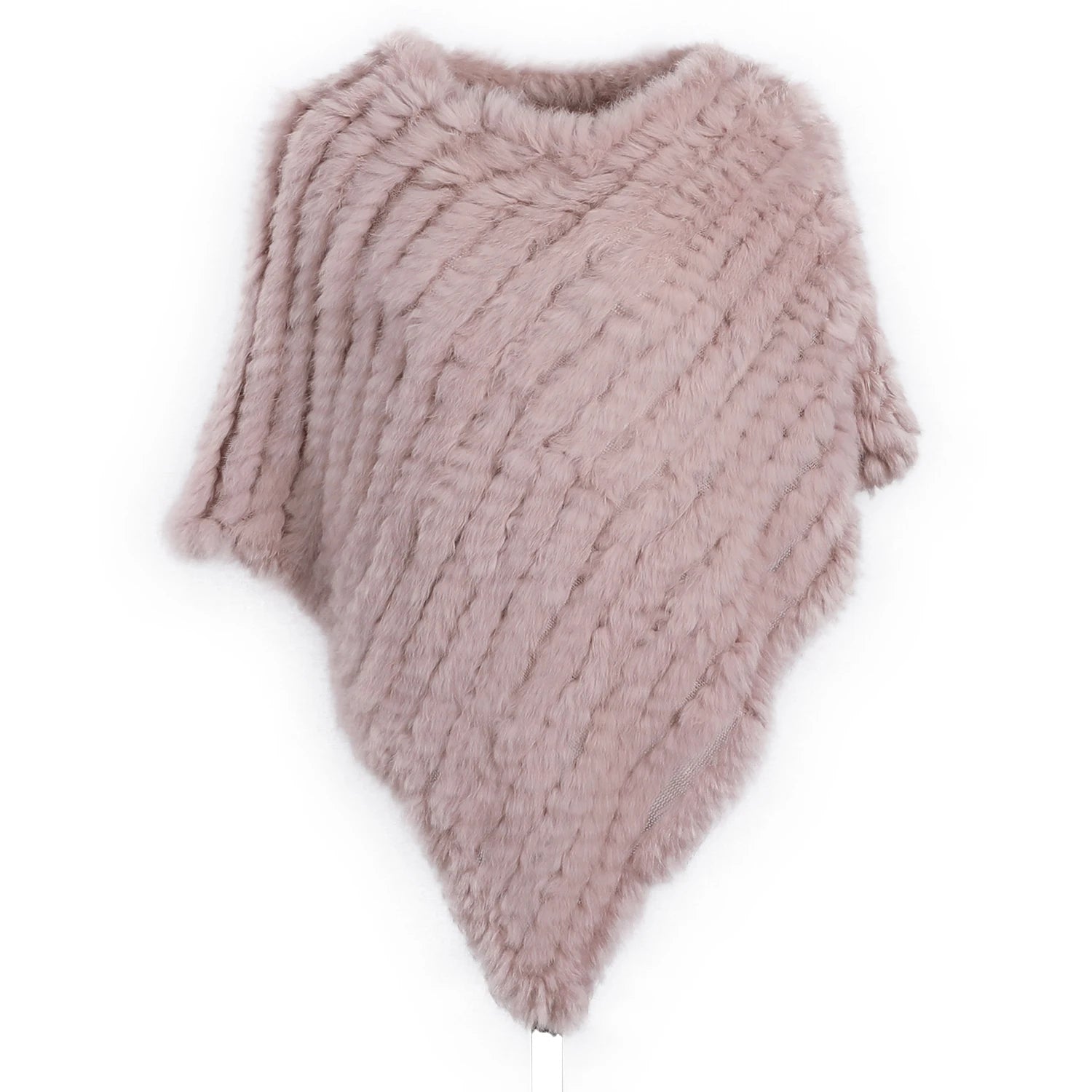 Rabbit Fur Knitted Poncho