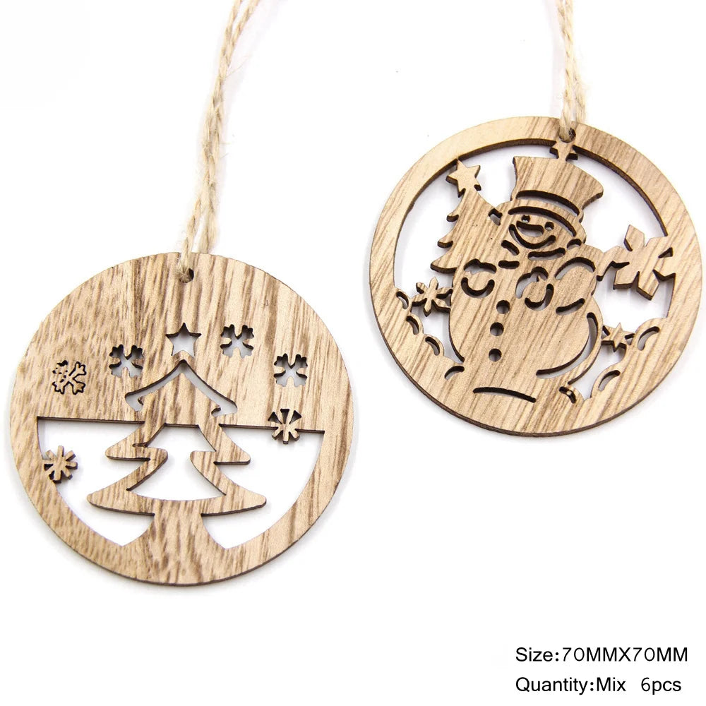 Wooden Christmas Ornament Set