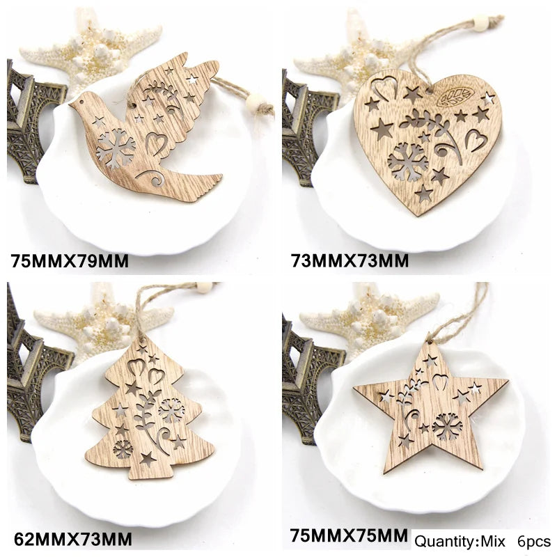 Wooden Christmas Ornament Set
