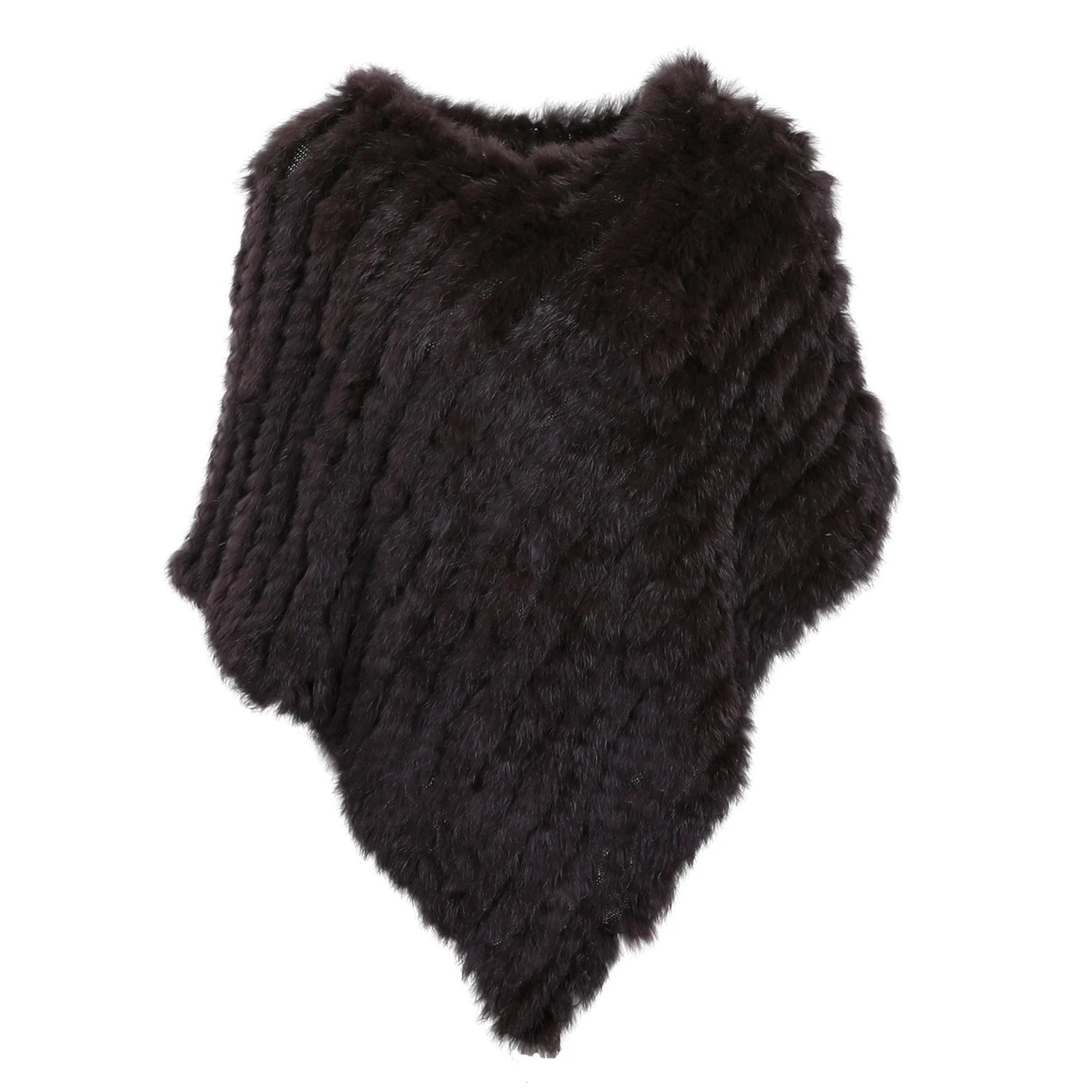 Rabbit Fur Knitted Poncho