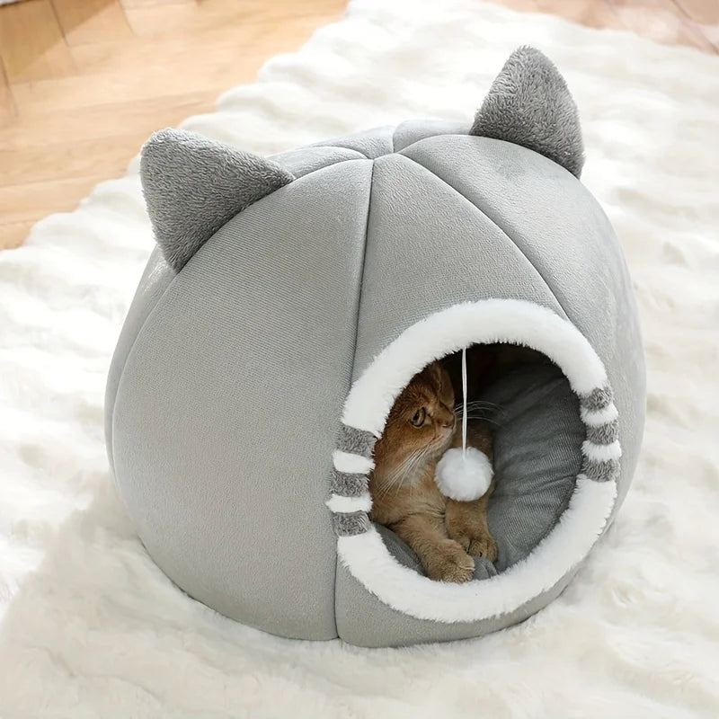 Plush Cat Cave Bed