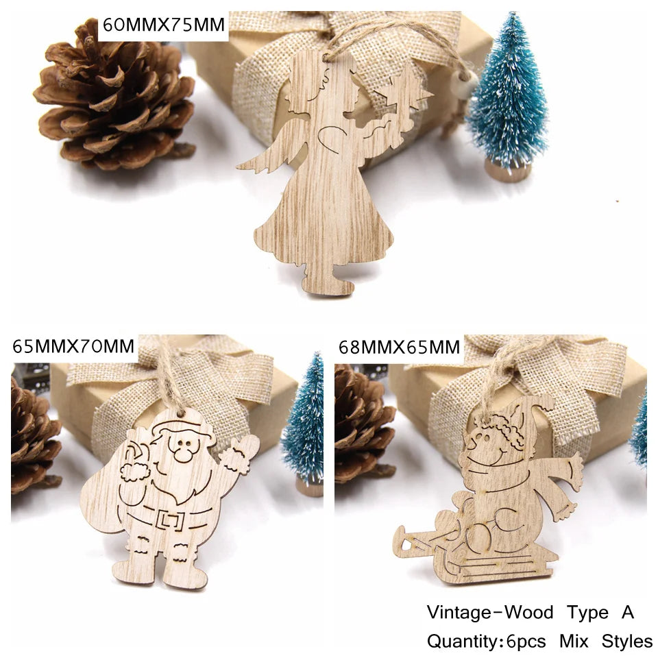 Wooden Christmas Ornament Set