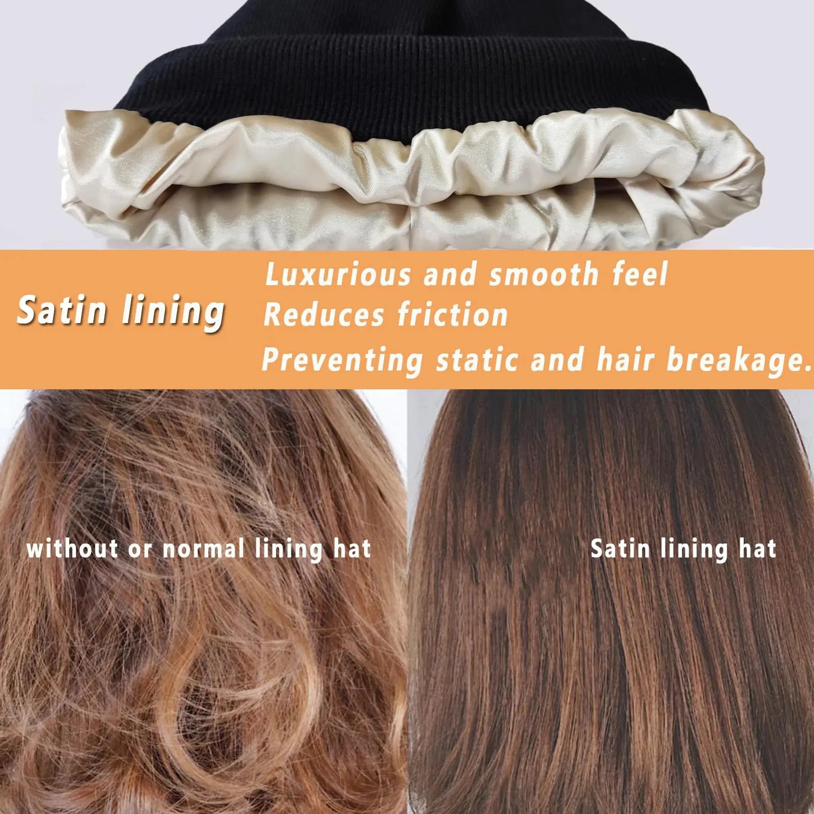 Satin-Lined Slouchy Beanie