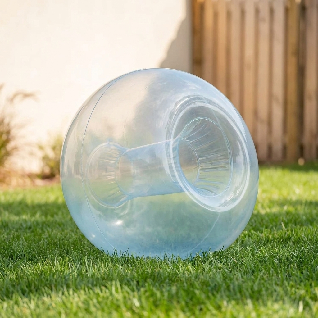 Inflatable bubble ball on summer grass